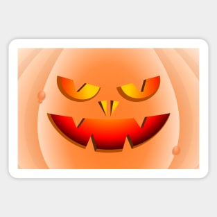 Bad and angry Halloween pumpkin in the foreground Sticker